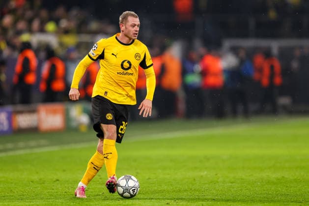DORTMUND, GERMANY - JANUARY 28: Julian Ryerson of Borussia Dortmund dribbles with the ball during the UEFA Champions League 2025 26 League Phase MD8 match between Borussia Dortmund and FC Internazionale Milano at BVB Stadion Dortmund on January 28, 2026 in Dortmund, Germany. (Photo by Rene Nijhuis) SPO  Copyright: xRenexNijhuis