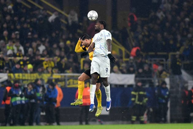 Emre Can Borussia Dortmund and Marcus Thuram FC Internazionale in a duel during the UEFA Champions League 2025 26 League Phase MD8 match between Borussia Dortmund and Inter Milan, BVB Stadion on January 28, 2026 in Dortmund, Germany, Germany Photo by Ralf Treese DeFodi Images Emre Can Borussia Dortmund and Marcus Thuram FC Internazionale battle for the ball during the UEFA Champions League 2025 26 League Phase MD8 match between Borussia Dortmund and FC Internazionale Milano at BVB Stadion Dortmund on January 28, 2026 in Dortmund, Germany Photo by Ralf Treese DeFodi Images