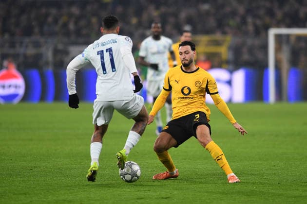 Luis Henrique FC Internazionale and Ramy Bensebaini Borussia Dortmund in a duel during the UEFA Champions League 2025 26, Matchday 8 League Phase match between Borussia Dortmund and Inter Milan, BVB Stadion on January 28, 2026 in Dortmund, Germany, Germany Photo by Ralf Treese DeFodi Images Luis Henrique FC Internazionale and Ramy Bensebaini Borussia Dortmund battle for the ball during the UEFA Champions League 2025 26 League Phase MD8 match between Borussia Dortmund and FC Internazionale Milano at BVB Stadion Dortmund on January 28, 2026 in Dortmund, Germany Photo by Ralf Treese DeFodi Images