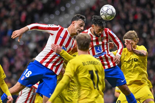 January 28, 2026, Madrid, Madrid, Spain: NICO GONZALEZ of Atletico de Madrid heads the ball into the goal during the Champions League match, league match 8 between ATLETICO DE MADRID and F. K. BODO GLIMT, held on January 28, 2026, at the Riad Air Metropolitano, Madrid, Spain. Madrid Spain - ZUMAc312 20260128_zsp_c312_029 Copyright: xOscarxManuelxSanchezx