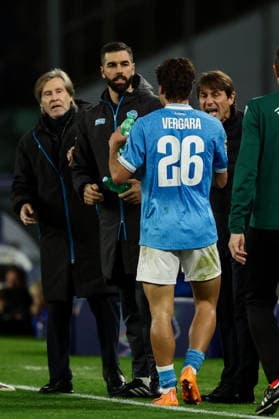 Napoli™s Antonio Vergara celebrates after scoring goal 1-1 during the UEFA Champions League football match between Napoli vs Chelsea - Champions League 2025 2026 - Diego Armando Maradona stadium January 28, 2026 Naples, Italy soccer  Copyright: xAlessandroxGarofalo LaPressex