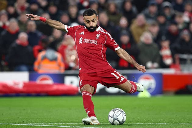 . - Liverpool v Qarabag FK, UEFA Champions League, League Phase, Anfield Stadium, Liverpool, England. - 28th January 2026. (C) Ian Stephen Crystal Pix GOAL 3-0, Mohamed Salah of Liverpool scores a free-kick to put Liverpool 3-0 ahead against Qarabag FK. - Liverpool v Qarabag FK, UEFA Champions League, League Phase, Anfield Stadium, Liverpool, England. - 28th January 2026. (C) Ian Stephen Crystal Pix Copyright: xIanxStephenx CP_Liverpool_Qarabag_Ian_Stephen_280126_CP26