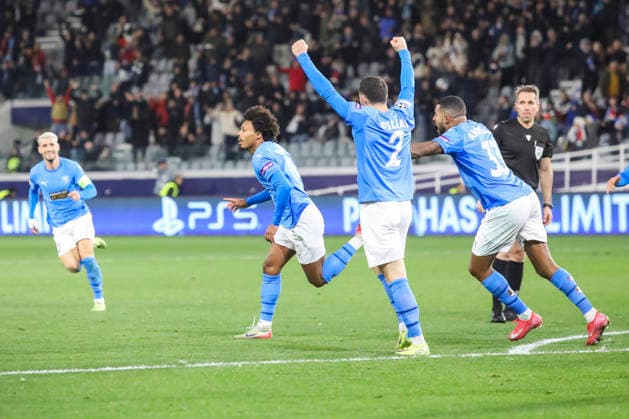 UEFA CL : Pafos vs Slavia Praha BRUNO of Pafos celebrates the goal he scored. Pafos plays against Slavia Praha for the League Phase of the UEFA Champions League in Limassol stadium, Limassol, Cyprus, on Jan. 28, 2026. Limassol Cyprus Copyright: xKOSTASxPIKOULASx