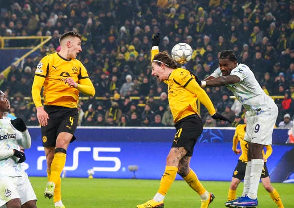 Football UEFA Champions League 2025 26, 8 Matchday league phase Borussia Dortmund vs Inter Milan Signal Iduna Park Stadion Dortmund Fabio Silva Fabio Silva Borussia Dortmund, 21 Marcus Thuram Inter Milan, 9 Nico Schlotterbeck Borussia Dortmund, 4 Dortmund Copyright: xAymanxAlahmedx
