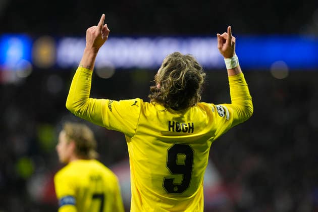 ATLETICO DE MADRID v FK BODO GLIMT. CHAMPIONS LEAGUE 2025 2026. ROUND 8 MATCH. FK Bodo Glimt s Kasper Hogh celebrates goal during Champions League 2025 2026, Round 8 match. January 28 ,2026. (ALTERPHOTOS Acero) MadridSpain  Copyright: xAcerox