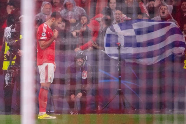 January 28, 2026, Lisbon, Lisbon, Portugal: LISBON, PORTUGAL - JANUARY 28: VANGELIS PAVLIDIS from SL Benfica is seen celebrating his goal during the UEFA Champions League 2025 26 MD8 match between SL Benfica and Real Madrid CF, at Estadio do Lisboa e Benfica on January 28, 2026 in Lisbon, Portugal Lisbon Portugal - ZUMAl192 20260128_zsp_l192_050 Copyright: xMiguelxLemosx