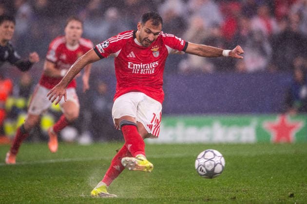 January 28, 2026, Lisbon, Lisbon, Portugal: LISBON, PORTUGAL - JANUARY 28: VANGELIS PAVLIDIS from SL Benfica is seen taking the penalty kick during the UEFA Champions League 2025 26 MD8 match between SL Benfica and Real Madrid CF, at Estadio do Lisboa e Benfica on January 28, 2026 in Lisbon, Portugal Lisbon Portugal - ZUMAl192 20260128_zsp_l192_058 Copyright: xMiguelxLemosx