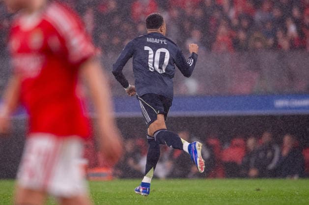 January 28, 2026, Lisbon, Lisbon, Portugal: LISBON, PORTUGAL - JANUARY 28: KYLIAN MBAPPE of Real Madrid CF is seen celebrating his goal during the UEFA Champions League 2025 26 MD8 match between SL Benfica and Real Madrid CF, at Estadio do Lisboa e Benfica on January 28, 2026 in Lisbon, Portugal Lisbon Portugal - ZUMAl192 20260128_zsp_l192_061 Copyright: xMiguelxLemosx