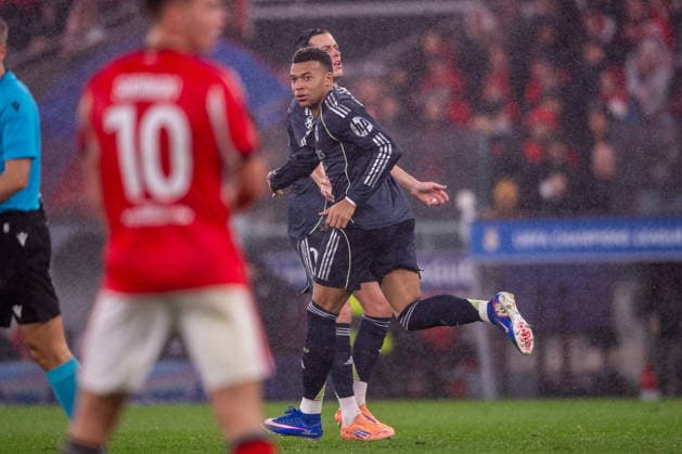January 28, 2026, Lisbon, Lisbon, Portugal: LISBON, PORTUGAL - JANUARY 28: KYLIAN MBAPPE of Real Madrid CF is seen celebrating his goal during the UEFA Champions League 2025 26 MD8 match between SL Benfica and Real Madrid CF, at Estadio do Lisboa e Benfica on January 28, 2026 in Lisbon, Portugal Lisbon Portugal - ZUMAl192 20260128_zsp_l192_064 Copyright: xMiguelxLemosx