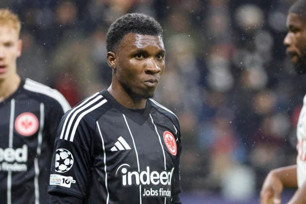 Aurelio Buta Eintracht Frankfurt, 24 , Germany, Football, UEFA Champions League, Matchday 8, 2025 2026, Eintracht Frankfurt vs Tottenham Hotspur, 28 01 2026, Frankfurt am Main Deutsche Bank Park Germany Copyright: xGrantxHubbsx