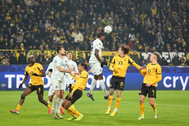 Header Manuel Akanji Inter Milan GER, Borussia Dortmund vs Inter Milan, Football, Champions League, Matchday 8, Season 2025 2026, 28 01 2026 DFL REGULATIONS PROHIBIT ANY USE OF PHOTOGRAPHS AS IMAGE SEQUENCES AND OR QUASI VIDEO GER, Borussia Dortmund vs Inter Milan, Football, Champions League, Matchday 8, Season 2025 2026, 28 01 2026 Dortmund Copyright: xEibner-Pressefoto FrankxZeisingx EP_FZG