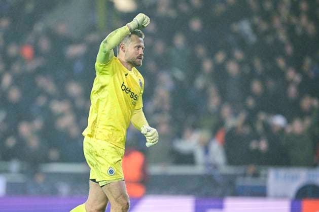 Club Brugge v Marseille - UEFA Champions League BRUGGE, BELGIUM - JANUARY 28 : Mignolet Simon goalkeeper of Club Brugge celebrating a goal from Stankovic Aleksandar midfielder of Club Brugge (3-0) during the UEFA Champions League 2025 26 League Phase MD8 match between Club Brugge and Marseille on January 28, 2026 in Brugge, Belgium, 28 01 2026 Brugge Belgium  Copyright: xJanxDexMeuleneirx