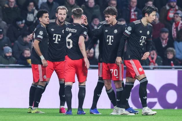 Soccer Champions League matchday 8 PSV Eindhoven FC Bayern Munich on 28 01 2026 at Philips Stadion in Eindhoven Goal celebration for 1 2 by Harry Kane Munich xJRx