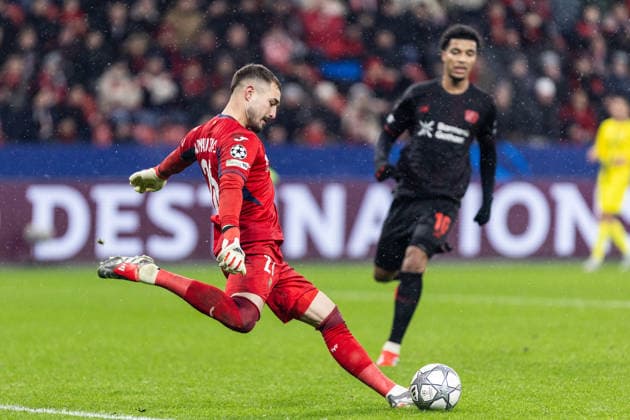 UEFA Champions League: Bayer 04 Leverkusen - Villarreal FC; 28.01.2026 Arnau Tenas (Villarreal FC, 25) UEFA Champions League: Bayer 04 Leverkusen - Villarreal FC; BayArena, Leverkusen; 28.01.2026 Copyright: xBEAUTIFULxSPORTS Buriakovx