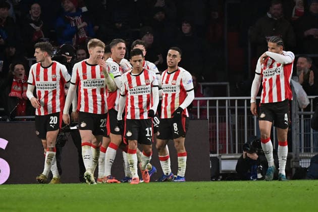 28 01 2026, xjrdrx, Football UEFA Champions League, PSV Eindhoven FC Bayern Muenchen v l Torjubel nach dem Tor zum celebrating the goal celebrate 1 1 durch Ismael Saibari PSV Eindhoven DFL DFB REGULATIONS PROHIBIT ANY USE OF PHOTOGRAPHS as IMAGE SEQUENCES and or QUASI VIDEO Eindhoven