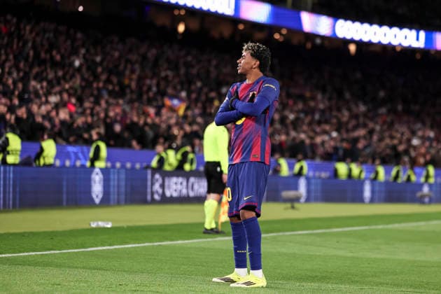 January 28, 2026, Barcelona, Barcelona, Spain: Lamine Yamal of FC Barcelona, Barca celebrates a goal during the UEFA Champions League 2025 26 League Phase MD8 match between FC Barcelona and F.C. Copenhagen at Spotify Camp Nou stadium on January 28, 2026 in Barcelona, Spain. Barcelona Spain - ZUMAa181 20260128_zaa_a181_223 Copyright: xJavierxBorregox