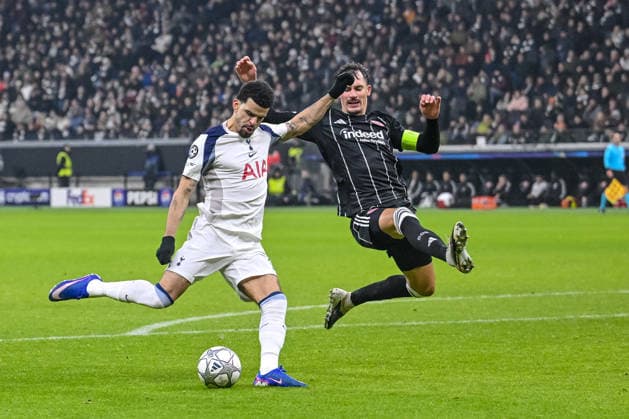 Dominic Solanke Tottenham Hotspur scores his team s second goal during the UEFA Champions League 2025 26 League Phase MD8 match between Eintracht Frankfurt and Tottenham Hotspur at Frankfurt Stadion on January 28, 2026 in Frankfurt am Main, Germany Photo by Harry Langer DeFodi Images
