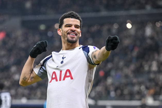 Dominic Solanke Tottenham Hotspur celebrates after scoring his team s second goal during the UEFA Champions League 2025 26 League Phase MD8 match between Eintracht Frankfurt and Tottenham Hotspur at Frankfurt Stadion on January 28, 2026 in Frankfurt am Main, Germany Photo by Harry Langer DeFodi Images