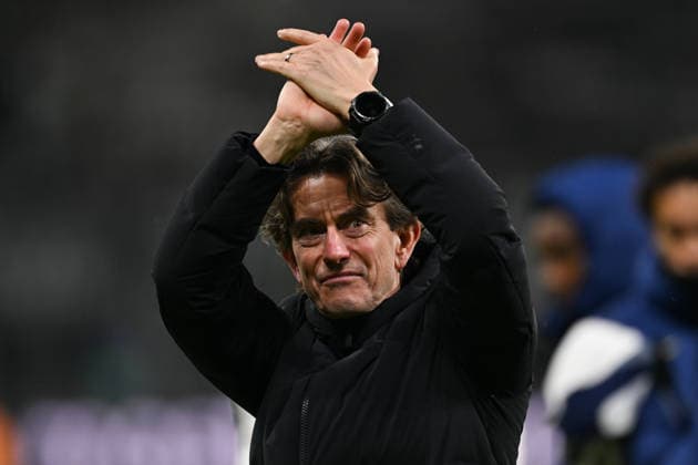 Thomas Frank Tottenham Hotspur, Coach thanks the fans, GER, Eintracht Frankfurt vs Tottenham Hotspur, Football, UEFA Champions League, League Phase, Matchday 8, Season 2025 2026, 28 01 2026 GER, Eintracht Frankfurt vs Tottenham Hotspur, Football, UEFA Champions League, League Phase, Matchday 8, Season 2025 2026, 28 01 2026 Frankfurt Copyright: xEibner-Pressefoto FlorianxWiegandx EP_FWD