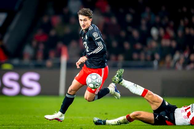 SC Bayern Munchen midfielder Tom Bischof during the match PSV Eindhoven vs FC Bayern Munchen at the Philips stadium for the Champions League phase Matchday 8 season 2025 2026 in EINDHOVEN, Netherlands on 28 01 2026, Photo by Marcel van Dorst EYE4IMAGES
