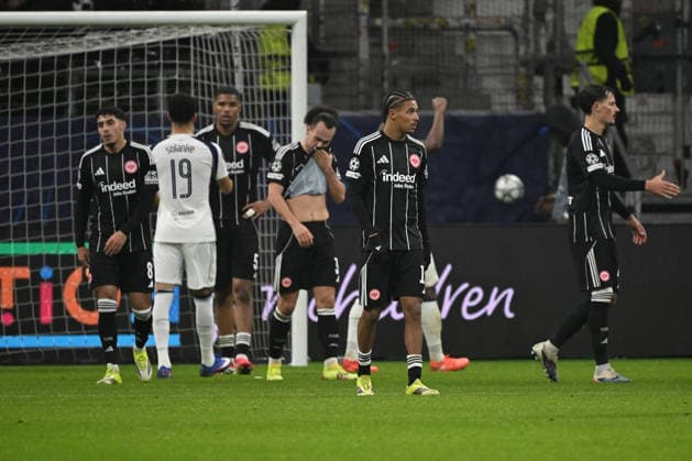 28 01 2026, xjhx, Football UEFA Champions League, Eintracht Frankfurt Tottenham Hotspur v l Jean Matteo Bahoya Eintracht Frankfurt Disappointed, sad, frustrated Frankfurt am Main