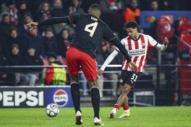 EINDHOVEN , 28-01-2026 , Philips Stadium , season 2025 2026 , UEFA Champions League football , League phase matchday 8 , match between PSV and Bayern Munchen , picture shows PSV player Noah Fernadez PSV - Bayern Munchen  x201146635x Copyright: