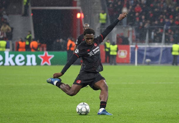 Ernest Poku Bayer Leverkusen, 19 GER, Bayer 04 Leverkusen vs Villarreal CF, Football, Champions League, Matchday 8, Season 2025 2026, 28 01 2026 GER, Bayer 04 Leverkusen vs Villarreal CF, Football, Champions League, Matchday 8, Season 2025 2026, 28 01 2026 Leverkusen Copyright: xEibner-Pressefotox xThomasxStoeckerx EP_TSR