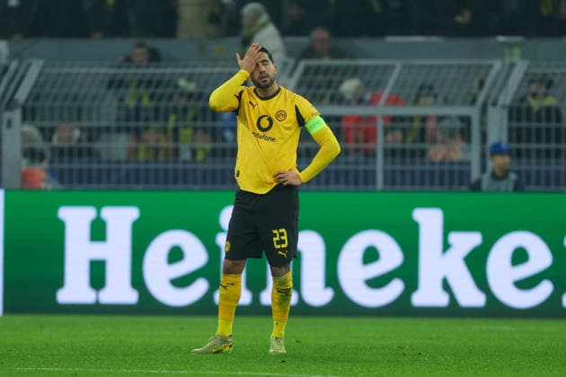 UEFA Champions League Borussia Dortmund Inter Milan on 28 01 2026 at Signal Iduna Park in Dortmund Emre Can Dortmund 23 dissatisfied, disappointed, disappointed, dejected MH