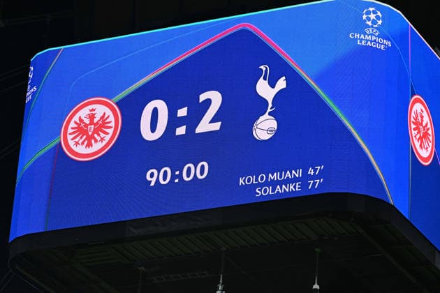 28 01 2026, xsltx, Football UEFA Champions League, Eintracht Frankfurt Tottenham Hotspur v l Final Result DFL DFB REGULATIONS PROHIBIT ANY USE OF PHOTOGRAPHS as IMAGE SEQUENCES and or QUASI VIDEO