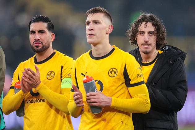 28 01 2026, UEFA Champions League, Matchday 8, Borussia Dortmund Inter Milan, f l Emre Can Borussia Dortmund , Nico Schlotterbeck Borussia Dortmund , Fabio Silva Borussia Dortmund , Dortmund Signal Iduna Park NRW Germany xRHR PHOTO DEx Copyright: DennisxEwert RHR-FOTOx RHR-FOTO DE