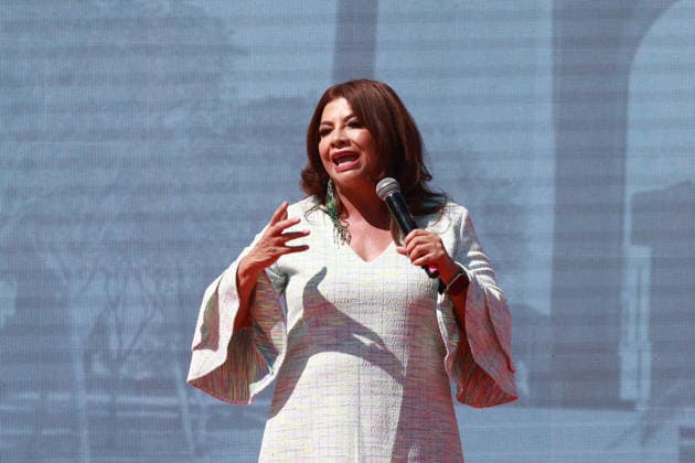 Official announcement of the FIFA World Cup, WM, Weltmeisterschaft, Fussball Trophy Tour in Mexico MEXICO CITY, MEXICO - JANUARY 28: Mexico City Mayor, Clara Brugada, speaks during the official announcement of the FIFA World Cup Trophy Tour, at the Monument to the Revolution, in Mexico City, Mexico on January 28, 2026. Daniel Cardenas Anadolu Mexico Mexico. Editorial use only. Please get in touch for any other usage. Copyright: x2026xAnadoluxDanielxCardenasx
