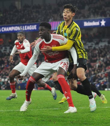 Football - 2025 2026 UEFA Champions League - Pool Stage - Round 8 (Final) - Arsenal vs FC Kairat - Emirates Stadium - Wednesday 28th January 2026 Ice Ibrahim of Arsenal comes on as a substitute to make his Arsenal debut 
