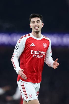 Arsenal gegen Kairat 28. Januar 2026, London UEFA Champions League Fußball, Gruppenphase Arsenal gegen Kairat Kai Havertz von Arsenal feiert sein 2. Tor Foto Charlotte Wilson Abseits London UK  Copyright: xCharlottexWilsonx xOffsidexOffside