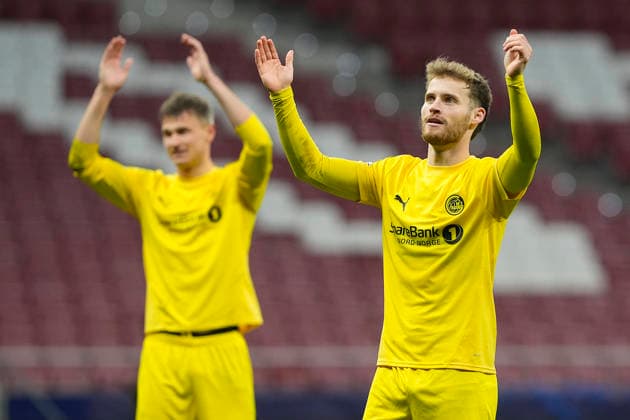 ATLETICO DE MADRID v FK BODO GLIMT. CHAMPIONS LEAGUE 2025 2026. ROUND 8 MATCH. FK Bodo Glimt s Ole Didrik Blomberg celebrates the victory in Champions League 2025 2026, Round 8 match. January 28 ,2026. (ALTERPHOTOS Acero) MadridSpain  Copyright: xAcerox