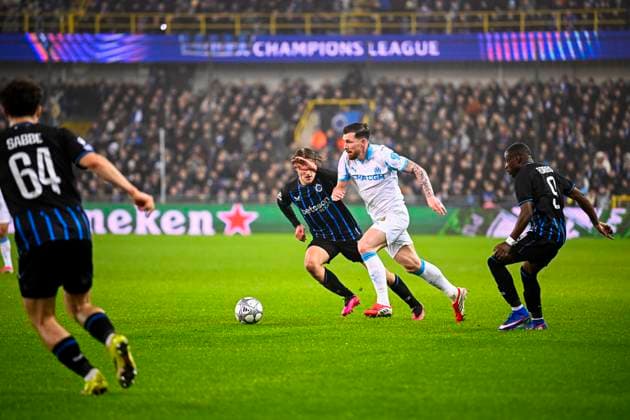 Club Brugge v Marseille - UEFA Champions League BRUGGE, BELGIUM - JANUARY 28 : Hojbjerg Pierre-Emile midfielder of OM Marseille and Vermant Romeo forward of Club Brugge during the UEFA Champions League 2025 26 League Phase MD8 match between Club Brugge and Marseille on January 28, 2026 in Brugge, Belgium, 28 01 2026 Brugge Belgium  Copyright: xTomasxSiskx