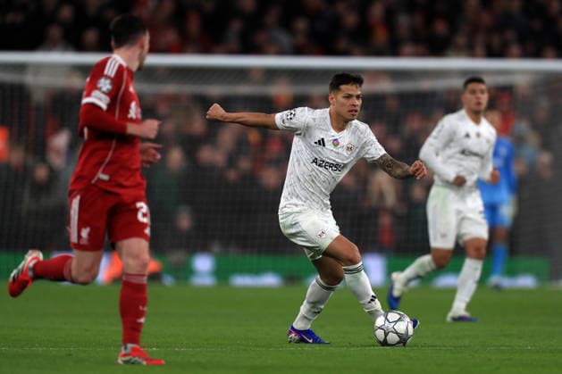 28th January 2026; Anfield, Liverpool, Merseyside, England; UEFA Champions League Football, Liverpool versus Qarabag; Matheus Silva of Qarabag controls the ball  DavidxBlunsden