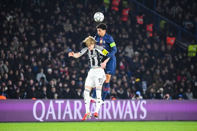 FOOTBALL : Paris Saint Germain vs Newcastle United - Ligue des Champions - Phase de Ligue - JournÃ e 8 - 28 01 2026 Marquinhos (Paris SG) Anthony Gordon (Newcastle United) ParisFrance  Copyright: xBaptistexAutissierx