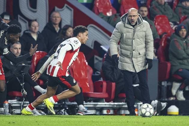 EINDHOVEN , 28-01-2026 , Philips Stadium , season 2025 2026 , UEFA Champions League football , League phase matchday 8 , match between PSV and Bayern Munchen , picture shows PSV player Noah Fernadez PSV - Bayern Munchen  x201148453x Copyright: