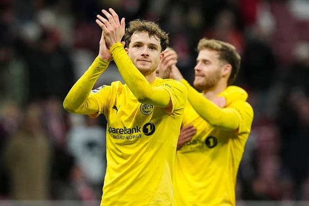 ATLETICO DE MADRID v FK BODO GLIMT. CHAMPIONS LEAGUE 2025 2026. ROUND 8 MATCH. FK Bodo Glimt s Hakon Evjen celebrates the victory in Champions League 2025 2026, Round 8 match. January 28 ,2026. (ALTERPHOTOS Acero) MadridSpain  Copyright: xAcerox