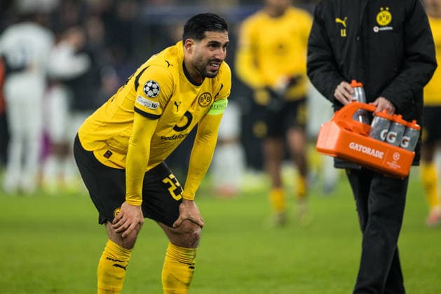 DORTMUND, GERMANY - JANUARY 28: Emre Can (Borussia Dortmund, 23) frustrated after the UEFA Champions League match between Borussia Dortmund vs. FC Internazionale Milano at Signal Iduna Park on matchday 8 of the UEFA Champions League on January 28, 2026 in Dortmund, Germany. North Rhine Westphalia Germany Copyright: xSteffiexWunderlx