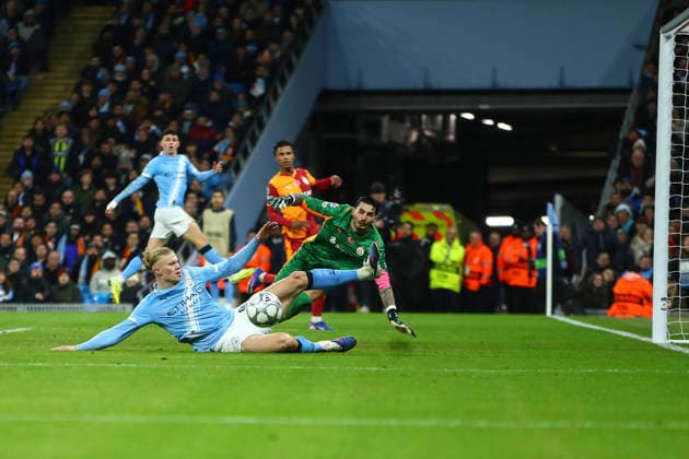 Manchester City v Galatasaray S.K., UEFA Champions League Erling Haaland of Manchester City misses an attempt on goal during the Manchester City v Galatasaray S.K. UEFA Champions League MD8 match at the Etihad Stadium, Manchester, England on 28 January 2026 Credit: Luke Williams Every Second Media Editorial use only. All images are copyright Every Second Media Limited. No images may be reproduced without prior permission. Copyright: xIMAGO EveryxSecondxMediax ESM-1778-0058 LukexWilliamsx xEveryxSecondxMediax