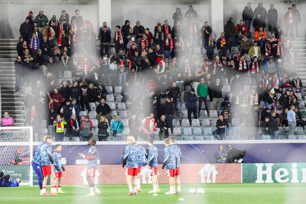 UEFA CL : Pafos vs Slavia Praha Slavia Praha team is warming up before the game. Pafos plays against Slavia Praha for the League Phase of the UEFA Champions League in Limassol stadium, Limassol, Cyprus, on Jan. 28, 2026. Limassol Cyprus Copyright: xKOSTASxPIKOULASx