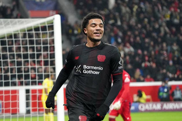 Football, UEFA Champions League 2025 2026, Bayer 04 Leverkusen vs FC Villarreal 28 01 2026 Bayarena Leverkusen, malik tillmann Bayer 04 Leverkusen torjubelt action, single image,