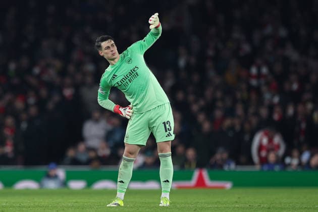 28th January 2026; Emirates Stadium, London, England; UEFA Champions League Football, Arsenal versus Kairat; Kepa Arrizabalaga of Arsenal  HenningxvonxJagow Content restricted for UK based newspaper