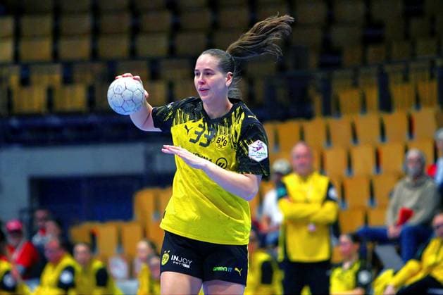 Guro Nestaker Dortmund Handball Women 1 Bundesliga 2025 26 BSV Sachsen Zwickau Borussia Dortmund 29 30 on 28 1 2026 in the Sparkassen Arena Zwickau BSV Sachsen Zw ickau Borussia Dortmund