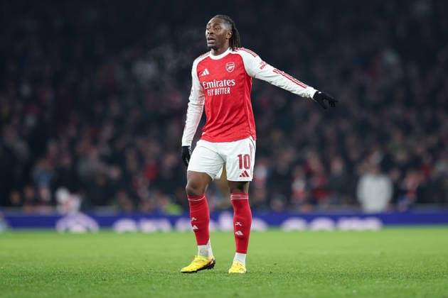 28th January 2026; Emirates Stadium, London, England; UEFA Champions League Football, Arsenal versus Kairat; Eberechi Eze of Arsenal  HenningxvonxJagow Content restricted for UK based newspaper