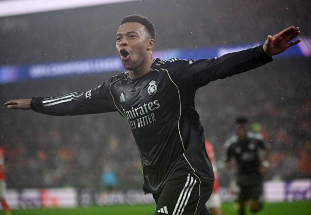 Benfica v Real Madrid - UEFA Champions League LISBON, PORTUGAL - JANUARY 28: Kylian Mbappe of Real Madrid scores and celebrates a goal during the UEFA Champions League 2025 26 League Phase MD8 match between SL Benfica and Real Madrid C.F. at Estadio da Luz on January 28, 2026 in Lisbon, Portugal. Zed Jameson Anadolu Lisbon Portugal. Editorial use only. Please get in touch for any other usage.  Copyright: x2026xAnadoluxZedxJamesonx