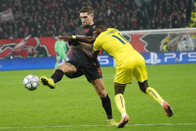 Football, UEFA Champions League 2025 2026, Bayer 04 Leverkusen vs FC Villarreal 28 01 2026 Bayarena Leverkusen, Robert Andrich, Bayer 04 Leverkusen , Thomas Teye Partey, FC Villarreal, ,