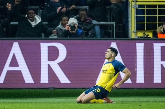Union s Anan Khalaili celebrates after scoring during a soccer game between Belgian Royale Union Saint-Gilloise and Italian Atalanta Bergamo, on Wednesday 28 January 2026 in Brussels, on the eight day of the League phase of the UEFA Champions League tournament. JASPERxJACOBS  x159399396x