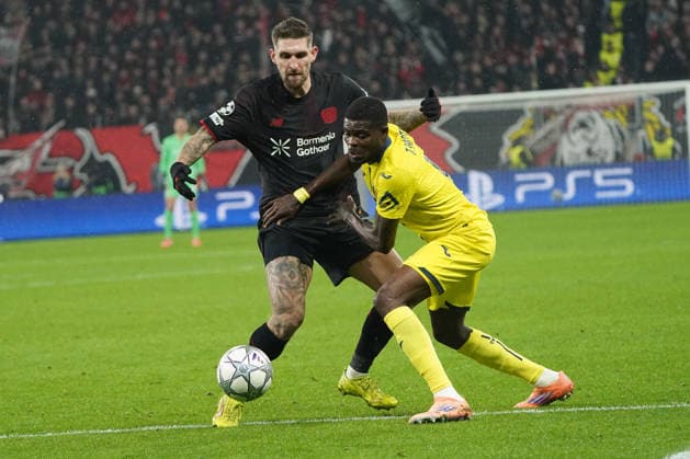 Football, UEFA Champions League 2025 2026, Bayer 04 Leverkusen vs FC Villarreal 28 01 2026 Bayarena Leverkusen, Robert Andrich, Bayer 04 Leverkusen Thomas Teye Partey, FC Villarreal